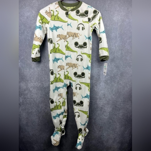 Carter’s boys dino zippered footie pajamas Size 5 - Picture 9 of 9